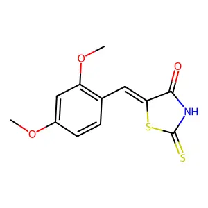 (5Z)-5-[(2,4-dimethoxyphenyl)methylidene]-2-sulfanylidene-1,3-thiazolidin-4-one structure