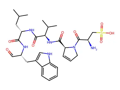 Cyclo(sulfoalanyl-prolyl-valyl-leucyl-tryptophyl) structure