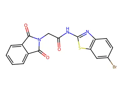 N-(6-bromobenzo[d]thiazol-2-yl)-2-(1,3-dioxoisoindolin-2-yl)acetamide structure