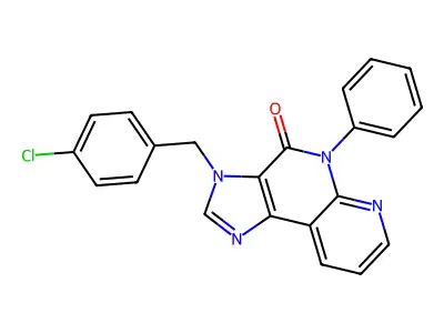 4H-Imidazo(4,5-c)(1,8)naphthyridin-4-one, 3,5-dihydro-3-((4-chlorophenyl)methyl)-5-phenyl- structure