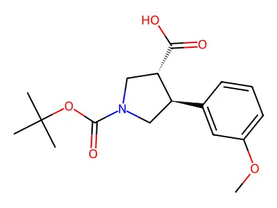 Trans-1-Boc-4-(3-methoxyphenyl)pyrrolidine-3-carboxylic acid structure