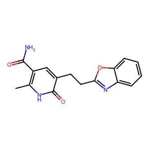 3-[2-(Benzoxazol-2-yl)ethyl]-5-(aminocarbonyl)-6-methylpyridin-2(1H)-one structure