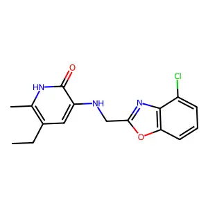 2(1H)-Pyridinone, 3-(((4-chloro-2-benzoxazolyl)methyl)amino)-5-ethyl-6-methyl- structure