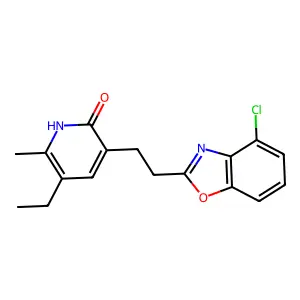 3-[2-(4-Chlorobenzoxazol-2-yl)ethyl]-5-ethyl-6-methylpyridin-2(1H)-one structure
