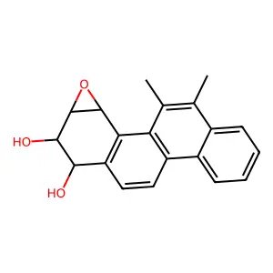 1,2-Dihydroxy-5,6-dimethyl-3,4-epoxy-1,2,3,4-tetrahydrochrysene structure
