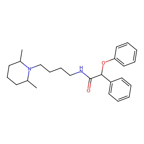 N-[4-(2,6-dimethylpiperidin-1-yl)butyl]-2-phenoxy-2-phenylacetamide structure