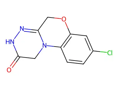 (1,2,4)Triazino(3,4-c)(1,4)benzoxazin-2(1H)-one, 3,5-dihydro-8-chloro- structure