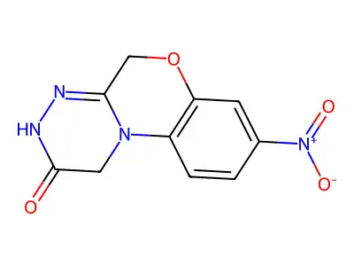 (1,2,4)Triazino(3,4-c)(1,4)benzoxazin-2(1H)-one, 3,5-dihydro-8-nitro- structure
