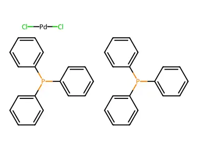 Bis(triphenylphosphine)palladium(II) dichloride structure
