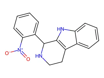 2,3,4,9-Tetrahydro-1-(2-nitrophenyl)-1H-pyrido(3,4-b)indole structure