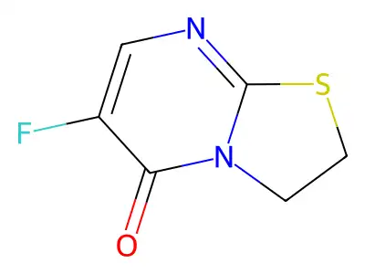 5H-Thiazolo(3,2-a)pyrimidin-5-one, 2,3-dihydro-6-fluoro- structure