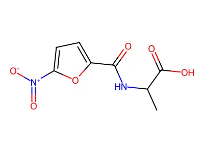 2-[(5-Nitrofuran-2-yl)formamido]propanoic acid structure