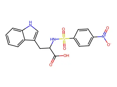 3-(1H-indol-3-yl)-2-(4-nitrobenzenesulfonamido)propanoic acid structure