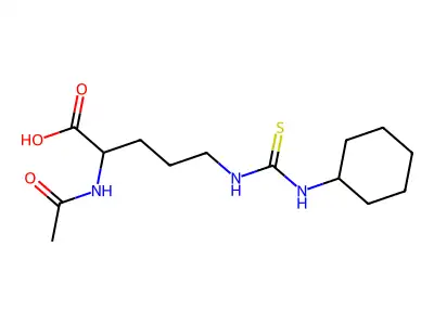 2-(Acetylamino)-5-{[(cyclohexylamino)thioxomethyl]amino}pentanoic acid structure