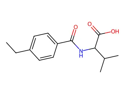 2-[(4-Ethylbenzoyl)amino]-3-methylbutanoic acid structure