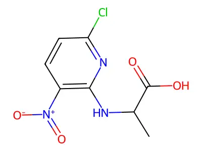 2-[(6-Chloro-3-nitro-2-pyridinyl)amino]propanoic acid structure