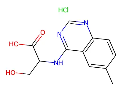 3-Hydroxy-2-(6-methyl-quinazolin-4-ylamino)-propionic acid hydrochloride structure