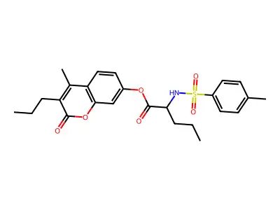 4-methyl-2-oxo-3-propyl-2H-chromen-7-yl N-[(4-methylphenyl)sulfonyl]norvalinate structure