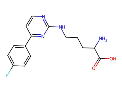 2-Amino-5-{[4-(4-fluorophenyl)-2-pyrimidinyl]amino}pentanoic acid structure