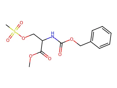 Methyl 3-methylsulfonyloxy-2-(phenylmethoxycarbonylamino)propanoate structure