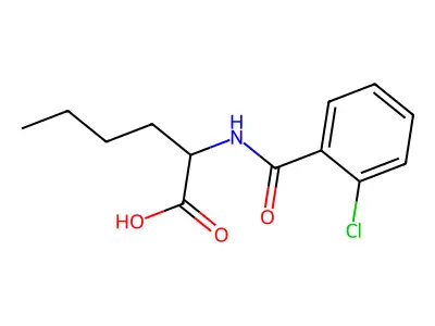 (S)-2-(2-chlorobenzamido)hexanoic acid structure