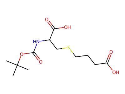 4-({2-[(Tert-butoxycarbonyl)amino]-2-carboxyethyl}sulfanyl)butanoic acid structure