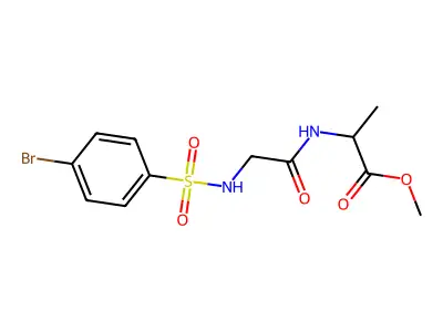 Methyl 2-[(2-{[(4-bromophenyl)sulfonyl]amino}acetyl)amino]propanoate structure