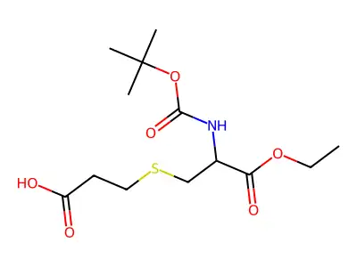 3-({2-[(Tert-butoxycarbonyl)amino]-3-ethoxy-3-oxopropyl}sulfanyl)propanoic acid structure