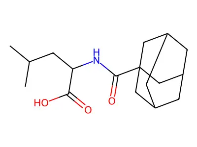 2-[(1-Adamantylcarbonyl)amino]-4-methylpentanoic acid structure