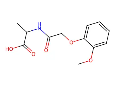(2-(2-Methoxyphenoxy)acetyl)-L-alanine structure