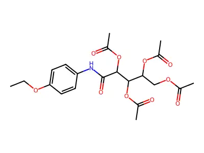 2-(acetyloxy)-1-[1,2-bis(acetyloxy)ethyl]-3-(4-ethoxyanilino)-3-oxopropyl acetate structure