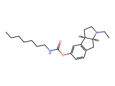 cis-(+-)-1-Ethyl-1,2,3,3a,8,8a-hexahydroindeno(2,1-b)pyrrol heptylcarbamate structure