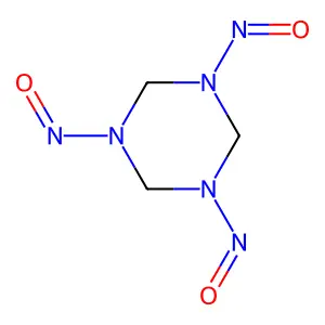 Hexahydro-1,3,5-trinitroso-1,3,5-triazine structure