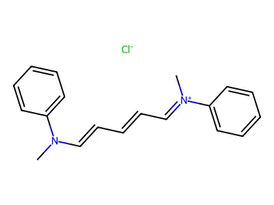 N-Methyl-5-[methyl(phenyl)amino]-N-phenylpenta-2,4-dien-1-iminium chloride structure