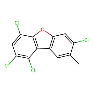 8-Methyl-1,2,4,7-tetrachlorodibenzofuran structure