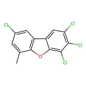 6-Methyl-2,3,4,8-tetrachlorodibenzofuran structure