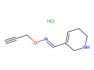 N-prop-2-ynoxy-1-(1,2,3,6-tetrahydropyridin-5-yl)methanimine;hydrochloride structure