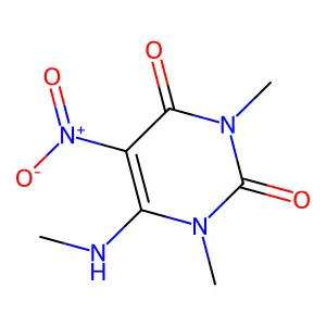 1,3-Dimethyl-6-(methylamino)-5-nitropyrimidine-2,4-dione structure