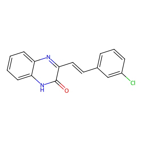 3-[(Z)-2-(3-chlorophenyl)ethenyl]-1,2-dihydroquinoxalin-2-one structure