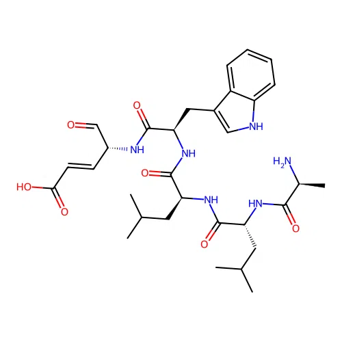 Cyclo(leucyl-leucyl-tryptophyl-glutamyl-alanyl) structure
