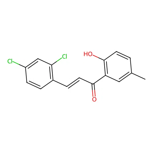 (2E)-3-(2,4-dichlorophenyl)-1-(2-hydroxy-5-methylphenyl)prop-2-en-1-one structure