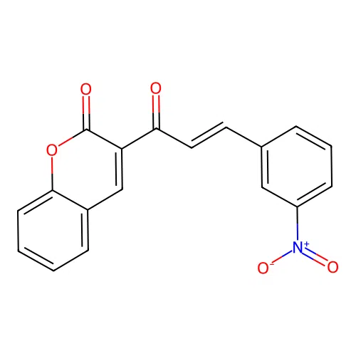 (E)-3-(3-(3-nitrophenyl)acryloyl)-2H-chromen-2-one structure