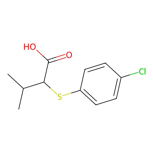 2-(4-Chlorophenyl)sulfanyl-3-methylbutanoic acid structure