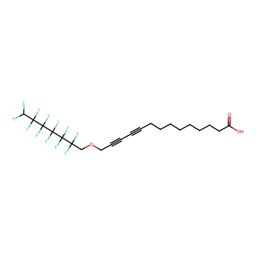 14-[(2,2,3,3,4,4,5,5,6,6,7,7-Dodecafluoroheptyl)oxy]-10,12-tetradecadiynoic acid structure