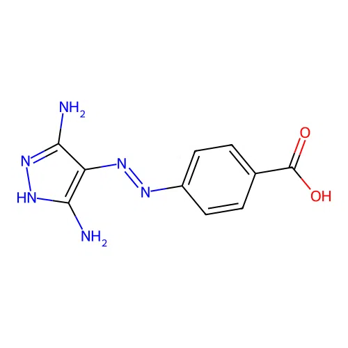 4-[2-(3,5-diaminopyrazol-4-ylidene)hydrazinyl]benzoic Acid structure