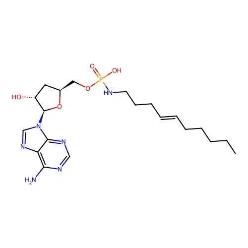 Adenosine 3',5'-cyclic decylphosphoramidate structure