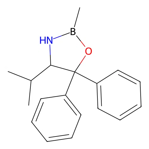 2-Methyl-5,5-diphenyl-4-propan-2-yl-1,3,2-oxazaborolidine structure