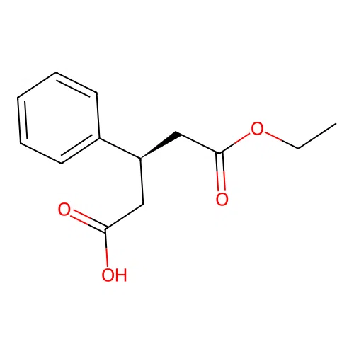 (3R)-5-ethoxy-5-oxo-3-phenylpentanoic acid structure
