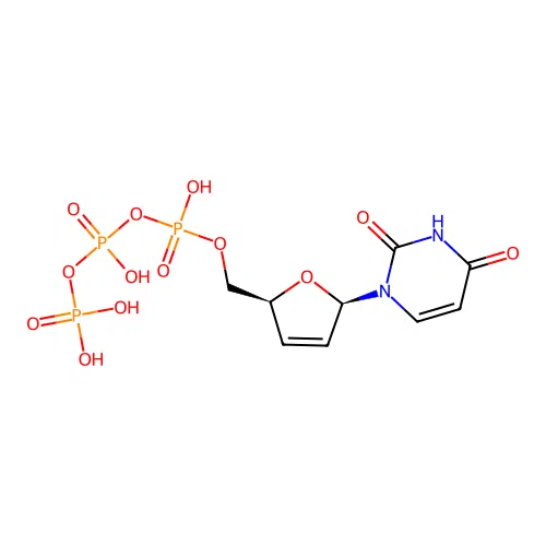 uridine 5'-(tetrahydrogen triphosphate), 2',3'-dihydro-2',3'-dideoxy- structure