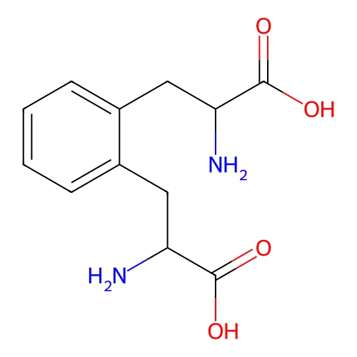 2-Amino-3-[2-(2-amino-2-carboxyethyl)phenyl]propanoic acid structure